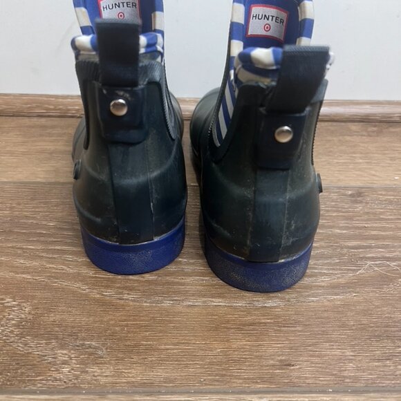 Hunter for Target Rain booties Youth Size 3 Navy/White Outdoor/Waterproof - Picture 3 of 9